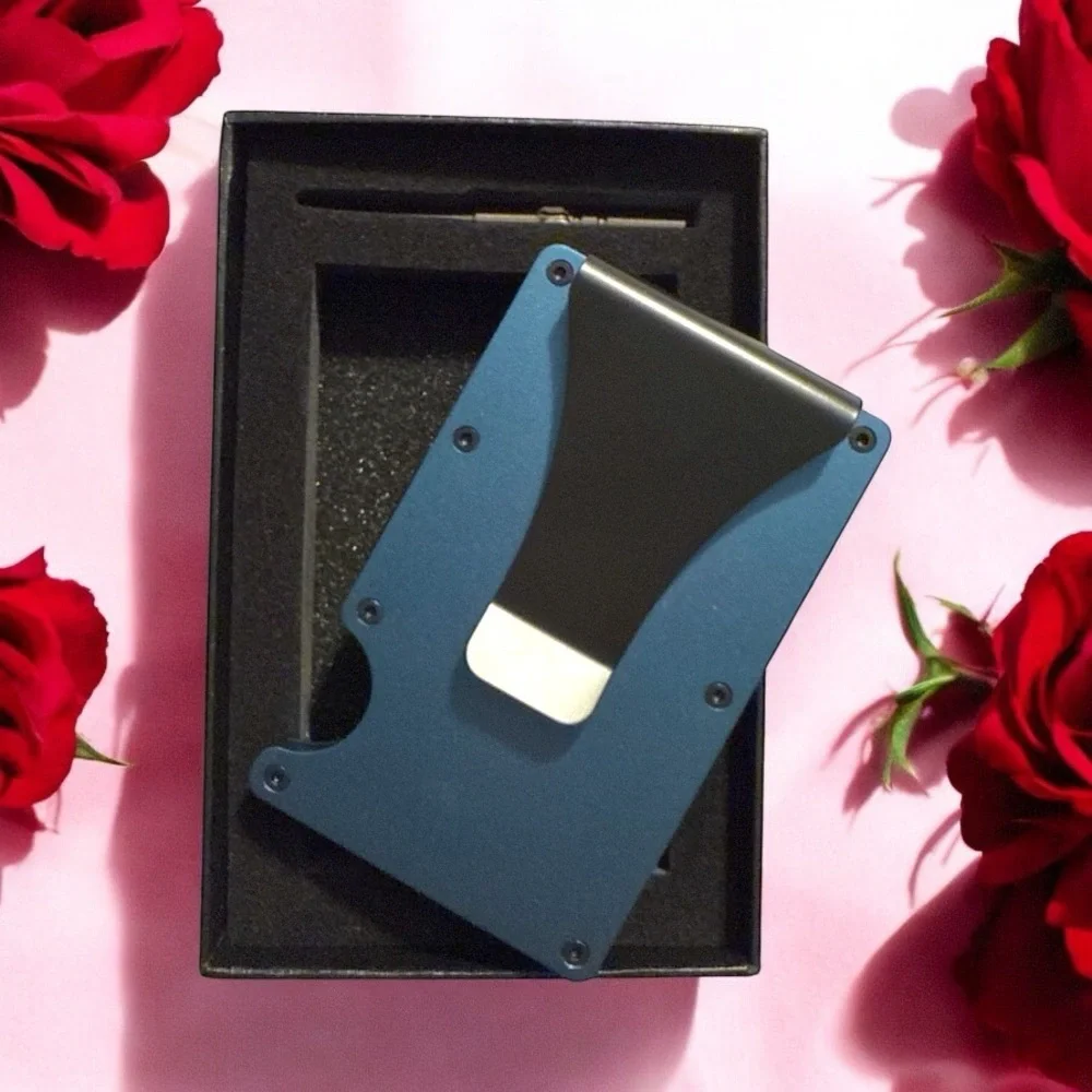 RFID Blocking Wallet with Cash Clip - Twilight Blue men or women